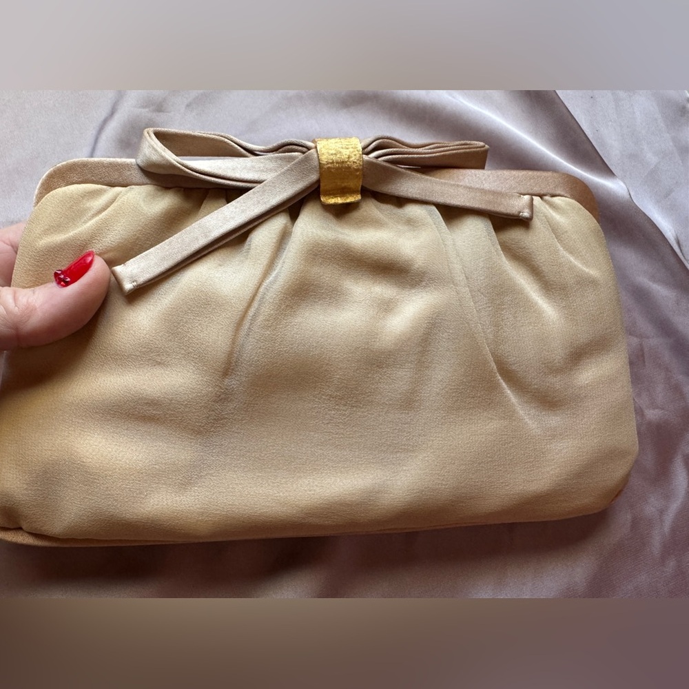 Champagne Women's Chiffon and silk Clutch